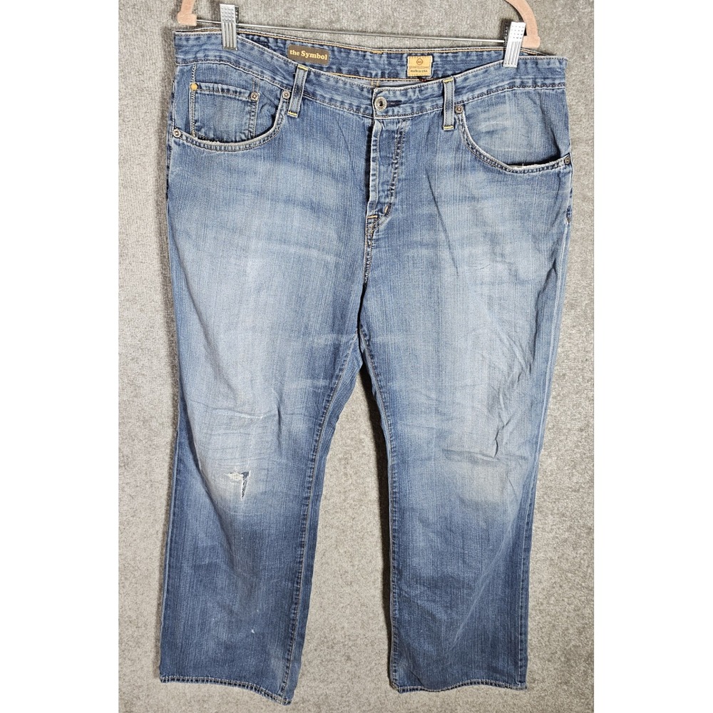 Adriano Goldschmied The Symbol Button Fly Relaxed Baggy Wide Leg Jeans Men 38x32